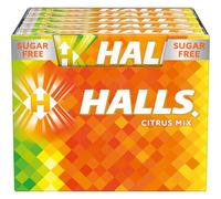 Halls Garden Buildings – Caramelo duro cítrico sin azúcar – Caja 20 sticks 32 g