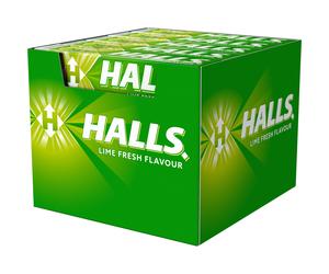 Halls LIME FRESH Caramelos sabor lima cartón 20 x 33,5 g