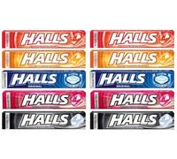 Halls Mints Mix - Mezcla con sabor a menta - Fresa | Miel y limón | Original | Sandía Extra fuerte - 10 bolsas de 35g cada una