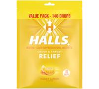 Halls Relief Honey Lemon Tose Drops Value Pack 140 Drops