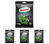Halls Respiral Caramelos Duros, Regaliz y Mentol, 150g (Paquete de 4)