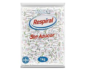 Halls Respiral Caramelos Sabor Eucalipto y Mentol Sin Azúcar, Bolsa de 1 Kg | Caramelos sin azúcar con sabor a eucalipto y mentol, perfectos para disfrutar de frescor en cualquier momento