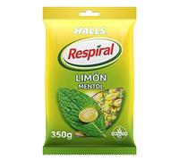 Halls Respiral Caramelos Sabor Limón y Mentol, Bolsa de 350 g | Caramelos con sabor a limón y mentol, perfectos para disfrutar de frescor en cualquier momento
