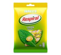 Halls Respiral Caramelos Sabor Limón y mentol, Sin Gluten, Bolsa de 150 gr