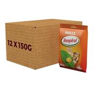 Halls Respiral Caramelos Sabor Miel y Mentol, Pack de 12 Bolsas de 150g
