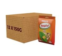 Halls Respiral Miel Mentol Caramelo Refrescante, Sabor Dulce y Refrescante, Pack de 12 bolsas de 150 g