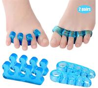 Hallux Valgus Corrector de solapamiento de dedos Hallux Valgus Corrector de dedos de tres agujeros, corrector azul de cinco agujeros(código medio azul de cinco dedos + tres dedos azules)