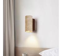 Hallway Up and Down Stairwell Bedside Lamps,Wood&Natural Stone Wall Decorative Lighting Fixture for Bedroom Living Room Hallway(A,6.3in)