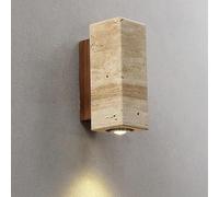 Hallway Up and Down Stairwell Bedside Lamps,Wood&Natural Stone Wall Decorative Lighting Fixture for Bedroom Living Room Hallway(B,6.3in)