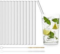 HALM pajitas de vidrio 12x 20 cm sorbetes de cristal - Línea Económica - Popotes - Reutilizables - Aptos para lavavajillas - Sorbos de vidrio de Alemania