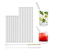 HALM Pajitas de vidrio 6x 20 cm y 6x 15 cm Sorbete de cristal - Línea Económica - Popotes Reutilizables - Apto para lavavajillas - Sorbetes de Alemania