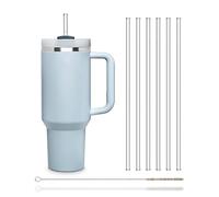 HALM pajitas de vidrio 6x 30 cm de largo para Stanley Cup Quencher Tumbler y botellas hasta 0,5 litros + cepillo de limpieza apto para lavavajillas - reutilizables