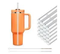 HALM Pajitas de Vidrio Reutilizables - 20 Unidades rectas de 30 cm + cepillo de limpieza sin plástico Apto para Lavavajillas - Pajillas de Cristal