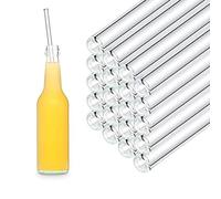 HALM Vidrio Pajitas Reutilizables Sorbete - 50 Unidades rectas 30 cm - para Hostelería, Restaurante, Bar, Cafetería, Hotel - Apto para Lavavajillas - Sorbetes de Cristal para Cócteles, Batidos