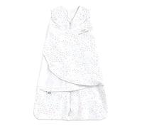 HALO Saco de Dormir Swaddle, 1.5 TOG 100% algodón, Manta para bebé recién Nacido, Unisex para niños y niñas, 0-3 Meses, Luna de Medianoche Rosa