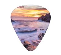 Halona Sunrise - Juego de 12 púas universales para guitarra ABS, colorido amanecer en Halona Cove Eternity Beach, para guitarra acústica y eléctrica