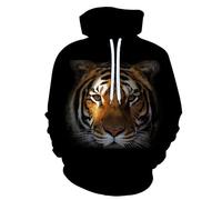Halongz Hoodie Mujeres Hombres Moda Sombrero Ropa Primavera Otoño Sudaderas Tigre Impreso Suelta Ocio Abrigo Deportivo Sombrero Chaqueta Deportiva Unisex Parejas, W1085, XXXL