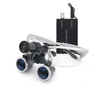 HALOPNCT Aumento de la Lupa Dental Lupa LED LED Agua de Lupa cirugía Cirugía quirúrgica Gafas dentales con luz de Cabeza de atención 3.5X (Color: 3.5X Plateado)