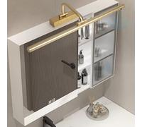 HALOPNCT Luces de Pared Luces Mirador de baño LED Interior con Sensor de Movimiento con lámpara giratoria 180 °+180 ° Rotación Acrílico para el baño del Corredor de Dormitorio (luz Dorada de 50 cm)