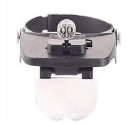 HALOPNCT Magnificador de Montaje en la Cabeza con Soporte de luz del Cabezal LED y Diadema, 4 Lentes reemplazables e Intercambiables 1.2X, 1.8X, 2.5X, 3.5X