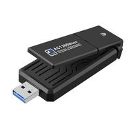 Haloppe Adaptador de red de alta velocidad, adaptador de red más rápido, adaptador de red inalámbrico, 2,4 g/5 g, doble banda, 1300 mbps, USB 3.0, receptor, transmisor, color negro