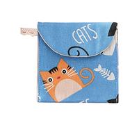 Haloppe Bolsa de almacenamiento de servilletas sanitarias, bolsa de período para adolescentes, bolsa portátil reutilizable con cremallera, servilleta de toalla sanitaria portátil de algodón y lino