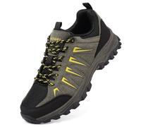 HaloTeam Zapatos de Senderismo Hombre Antideslizantes Transpirable Trekking Sneakers Escalada Zapatillas de Montaña,Verde Militar,EU 39
