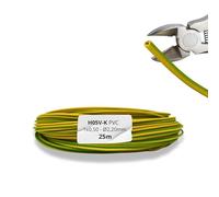 HALOTEC 25 Metros Cable Unipolar Flexible aislamiento en PVC Amarillo-verde 1x0,50 mm² | Cable Eléctrico Unipolar Amarillo-verde 0,50 mm² | Cable de Cobre Flexible | Cordón unipolar |H05V-K