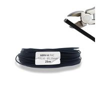 HALOTEC 25 Metros Cable Unipolar Flexible aislamiento en PVC Negro 1x0,50 mm² | Cable Eléctrico Unipolar Negro 0,50 mm² | Cable de Cobre Flexible | Cordón unipolar |H05V-K