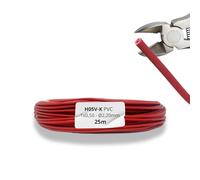 HALOTEC 25 Metros Cable Unipolar Flexible aislamiento en PVC Rojo 1x0,50 mm² | Cable Eléctrico Unipolar Rojo 0,50 mm² | Cable de Cobre Flexible | Cordón unipolar |H05V-K