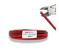 HALOTEC Cable Eléctrico Unipolar Flexible 1x0,75 mm² Rojo 25m | Cobre y Aislamiento PVC | Ideal para Instalaciones Eléctricas Residenciales, Industriales | Alta Flexibilidad y Resistencia | H05V-K