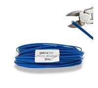 HALOTEC Cable Eléctrico Unipolar Flexible 25m Azul | Cordón de Cobre PVC 1x0,50 mm² H05V-K | Instalaciones Baja Tensión: Iluminación, DIY y Proyectos Domésticos | Seguridad y Durabilidad Aseguradas