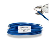 HALOTEC Cable Eléctrico Unipolar Rígido 1x0,75 mm² Azul 25m | Cobre y Aislamiento PVC | Ideal para Instalaciones Eléctricas Residenciales, Industriales | Alta Resistencia | H05V-U