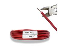 HALOTEC Cable Eléctrico Unipolar Rígido 1x0,75 mm² Rojo 25m | Cobre y Aislamiento PVC | Ideal para Instalaciones Eléctricas Residenciales, Industriales | Alta Resistencia | H05V-U