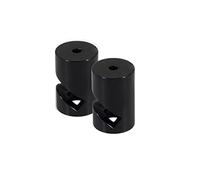 HALOTEC | Pack 2 Soporte Descentralizador Negro | Lámparas de pared o techo | Fijación Segura Gancho en V | Para fijar Cable diametro hasta 8mm | Instalación Fácil Incluye tornillos y tacos