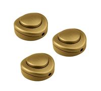 HALOTEC | Pack 3 Interruptor de Suelo Unipolar de paso para lámparas de Pie| Dorado | Botón Pulsador |Fabricado en Italia|Maxima Calidad