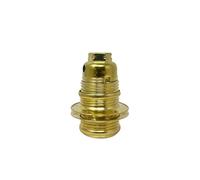 HALOTEC | Portalámparas dorado metálico E14 con arandela para pantalla lámpara | Casquillo rosca fina adaptador montaje fácil | Alta calidad y durabilidad en iluminación hogar y oficina
