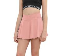 Haloumoning Falda de Tenis Para Niña Con Bolsillos y Pantalones Interiores - Falda de Baile, Golf y Deportiva Plisada - Verano Para Niños, Rosa, 4-6 Años