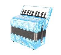 HaloVerde Acordeón 22 Teclas 8 Bajos Acordeón de Mano con Correas Ajustables para Principiantes y Estudiantes, Instrumento Musical de Celuloide para Uso doméstico y Escénico (azul cielo)
