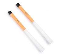 HaloVerde Cepillos de batería versátiles con cepillo telescópico para sesiones de estudio y conciertos en vivo, integración dinámica de ritmo, diseño ergonómico de cepillo de (White Orange)