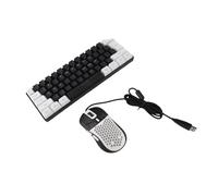HaloVerde Combo de Teclado y Mouse con retroiluminación LED Multicolor con Factor de Forma Compacto de 61 Teclas, Teclas ergonómicas de sensación mecánica para PC/computadora (Marco Blanco Central
