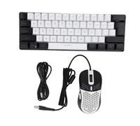 HaloVerde Combo de Teclado y Mouse con retroiluminación LED Multicolor con Factor de Forma Compacto de 61 Teclas, Teclas ergonómicas de sensación mecánica para PC/computadora (Marco Negro Central