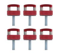 HaloVerde Kit de cierre de tapa dura, 6 piezas de aluminio billet para JK JLU JT 2007 a 2018, diseño de tornillo de pulgar de extracción rápida con anillos en D para amarres (roja)