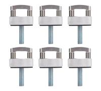 HaloVerde Kit de cierre de tapa dura, 6 piezas de aluminio billet para JK JLU JT 2007 a 2018, diseño de tornillo de pulgar de extracción rápida con anillos en D para amarres (plata)