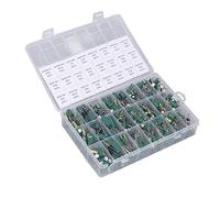 HaloVerde Kit de condensadores electrolíticos 460 piezas de 6,3 V a 50 V con valores de 1 uF a 1500 uF, condensador electrolítico de aluminio de baja resistencia de canal alto