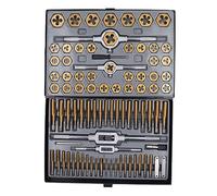 HaloVerde Kit de herramientas manuales para machos y matrices, construcción de aleación de carburo de 86 piezas con tamaños métricos y SAE, juego de herramientas de roscado