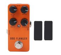 HaloVerde Mini Pedal Flanger con Circuito analógico y conmutación True Bypass, Control de Velocidad de 0,4 Hz-8 Hz y perillas dedicadas para pedaleras de Guitarra eléctrica/bajo