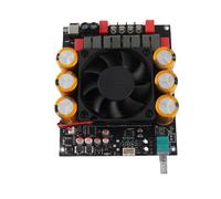 HaloVerde Placa amplificadora estéreo TPA3255 600W+600W de Alta Potencia, Placa amplificadora Digital de Entrada DC 18-50V con Ventilador controlado por Temperatura para