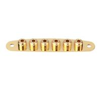 HaloVerde Placa pasante para cuerdas de guitarra Accesorio de placa para cuerdas de guitarra de aleación de zinc para puente de guitarra metodo de casquillos a través del cuerpo (Oro)