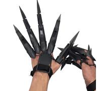 Halłoween Articulated Finger, Scary Fake Fingers Skull Hands, Realistic Scary Claw Props For Role-Playing, Horror Costume Accessory, 1 Pair